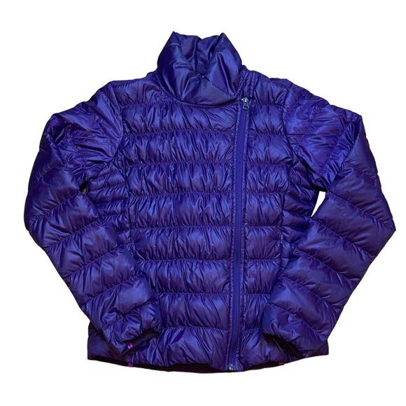 Athleta Womens Downalicious Goose Down Purple Jacket Size S Lightweight Warm Qui - Picture 1 of 8
